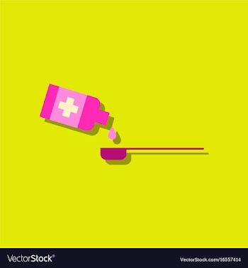 Flat icon design collection syrup dose in sticker vector image