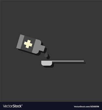 Flat icon design collection syrup dose in sticker vector image