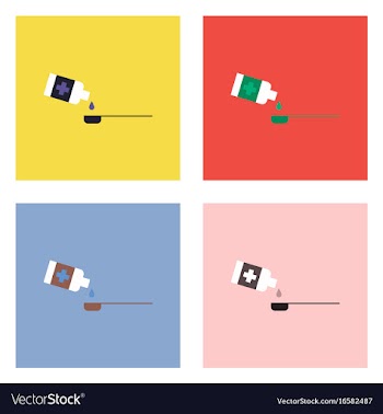Flat icon design collection syrup dose vector image