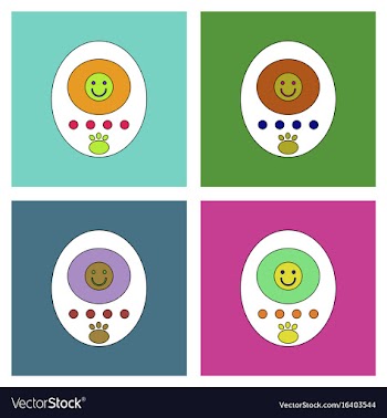 Flat icon design collection tamagotchi pets vector image
