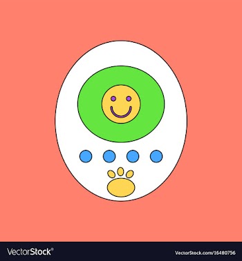 Flat icon design collection tamagotchi pets vector image