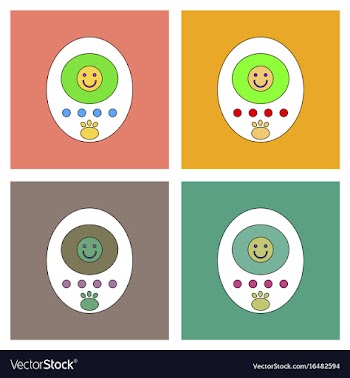 Flat icon design collection tamagotchi pets vector image