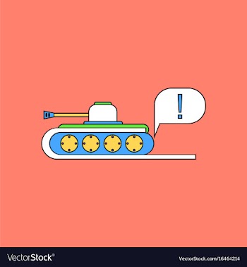 Flat icon design collection tank and exclamation vector image