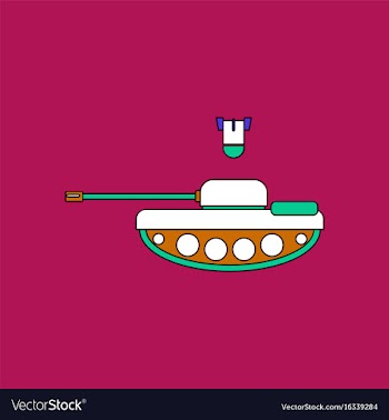Flat icon design collection tank and mortar shell vector image