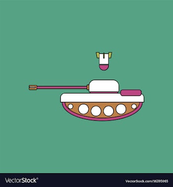 Flat icon design collection tank and mortar shell vector image