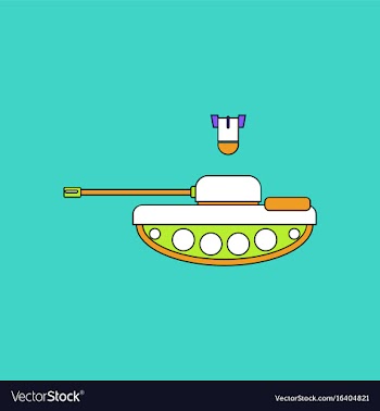 Flat icon design collection tank and mortar shell vector image