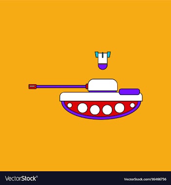 Flat icon design collection tank and mortar shell vector image