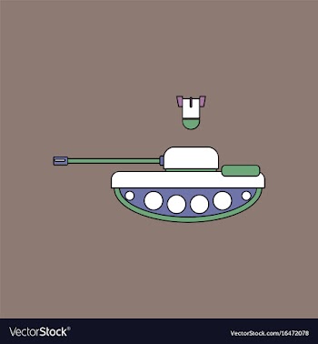 Flat icon design collection tank and mortar shell vector image