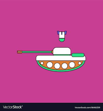 Flat icon design collection tank and mortar shell vector image