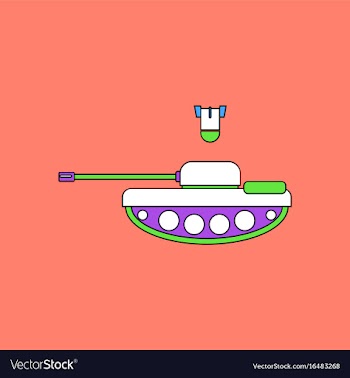 Flat icon design collection tank and mortar shell vector image