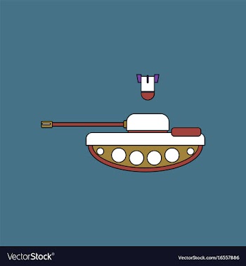 Flat icon design collection tank and mortar shell vector image