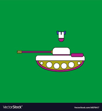 Flat icon design collection tank and mortar shell vector image