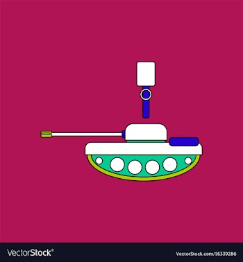 Flat icon design collection tank and old grenade vector image