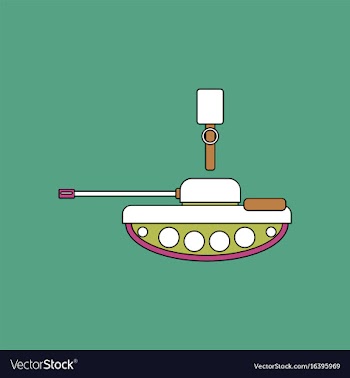 Flat icon design collection tank and old grenade vector image