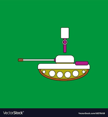 Flat icon design collection tank and old grenade vector image
