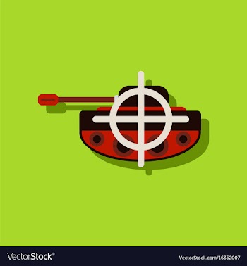 Flat icon design collection tank at gunpoint in vector image