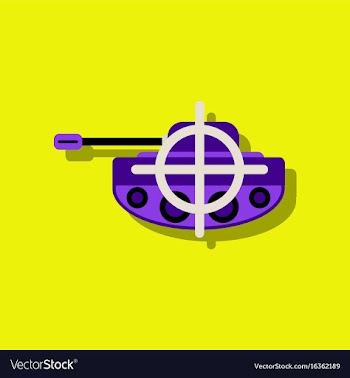 Flat icon design collection tank at gunpoint in vector image