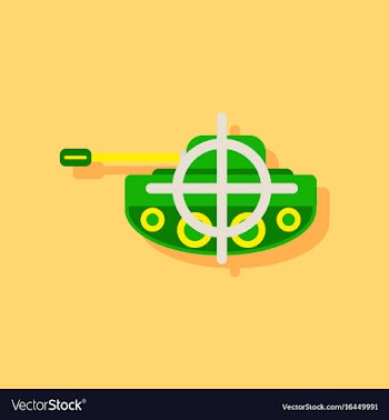 Flat icon design collection tank at gunpoint in vector image