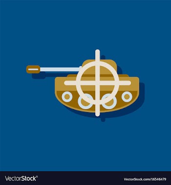 Flat icon design collection tank at gunpoint in vector image