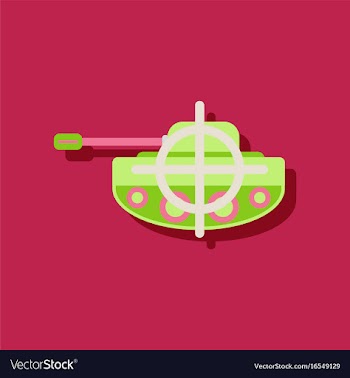 Flat icon design collection tank at gunpoint in vector image