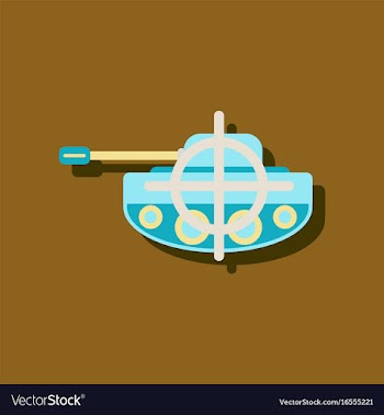 Flat icon design collection tank at gunpoint in vector image