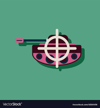 Flat icon design collection tank at gunpoint in vector image