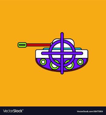 Flat icon design collection tank at gunpoint vector image