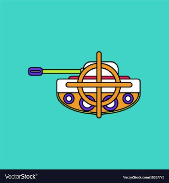 Flat icon design collection tank at gunpoint vector image