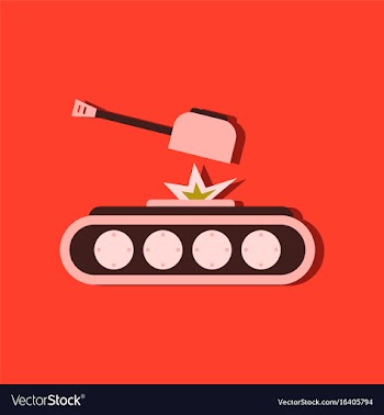 Flat icon design collection tank explosion in vector image