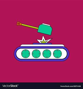 Flat icon design collection tank explosion vector image