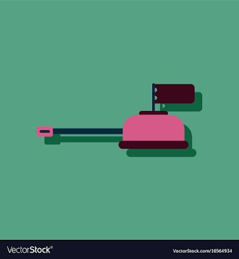 Flat icon design collection tank main gun in vector image