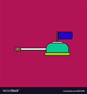 Flat icon design collection tank main gun vector image