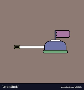 Flat icon design collection tank main gun vector image
