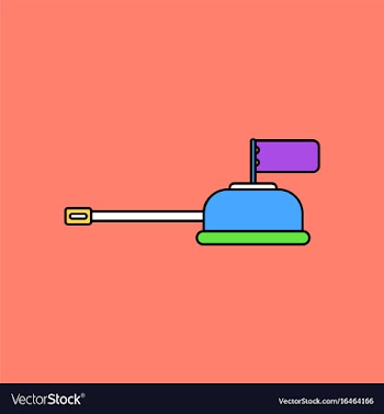 Flat icon design collection tank main gun vector image