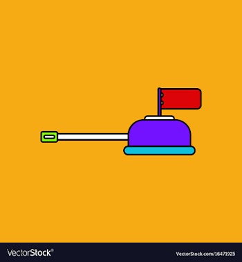 Flat icon design collection tank main gun vector image