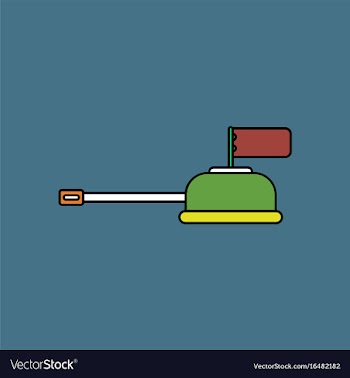 Flat icon design collection tank main gun vector image