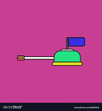 Flat icon design collection tank main gun vector image