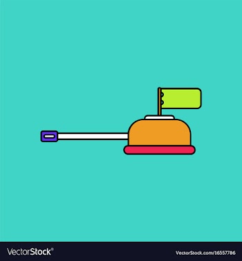 Flat icon design collection tank main gun vector image