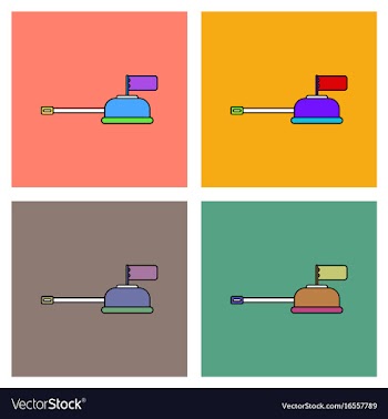 Flat icon design collection tank main gun vector image