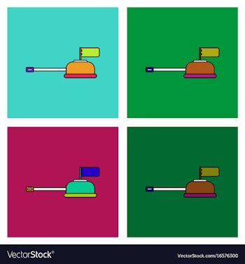 Flat icon design collection tank main gun vector image