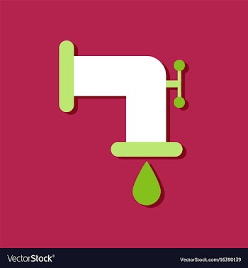 Flat icon design collection tap is dripping in vector image