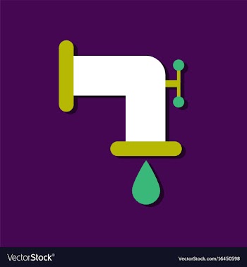 Flat icon design collection tap is dripping in vector image