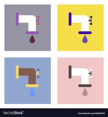 Flat icon design collection tap is dripping vector image