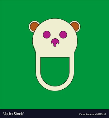 Flat icon design collection teddy bear bib vector image