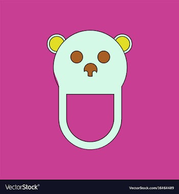 Flat icon design collection teddy bear bib vector image