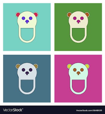 Flat icon design collection teddy bear bib vector image