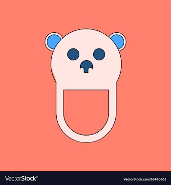 Flat icon design collection teddy bear bib vector image