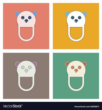 Flat icon design collection teddy bear bib vector image