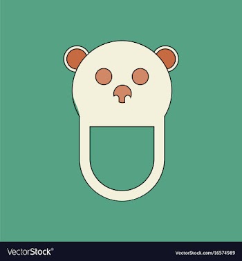 Flat icon design collection teddy bear bib vector image