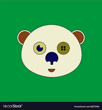 Flat icon design collection teddy bear face vector image
